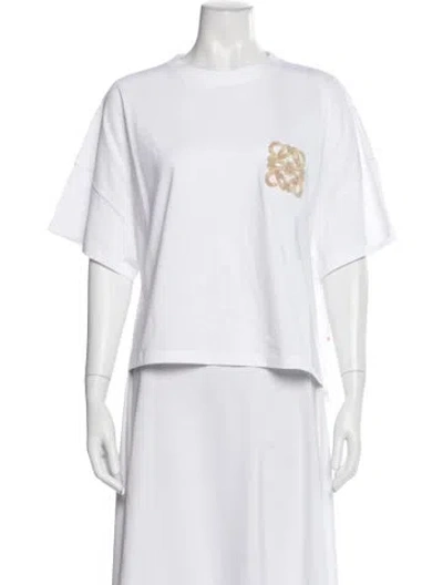 Pre-owned Loewe Anagram Crew Neck T-shirt W/ Tags In White