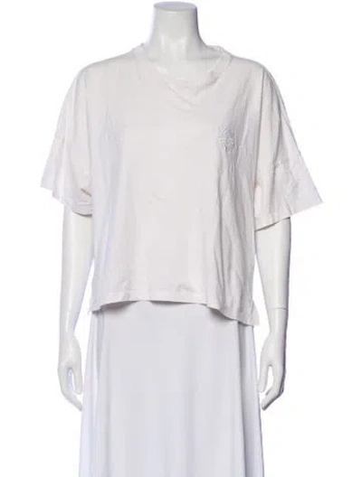 Pre-owned Loewe Anagram Crew Neck T-shirt In White
