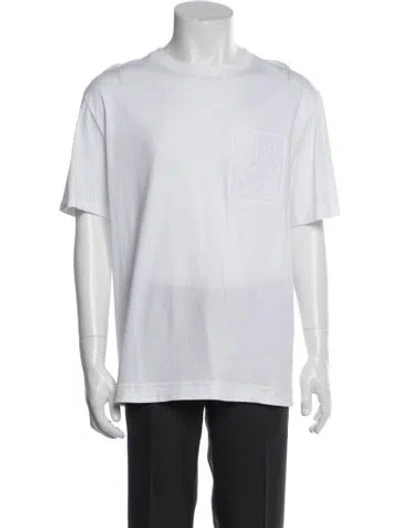 Pre-owned Loewe Anagram Crew Neck T-shirt In White