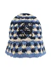 Loewe Anagram Crochet-knit Bucket Hat In Blue