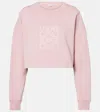 Loewe Anagram Cropped Cotton Jersey Sweatshirt In Pink