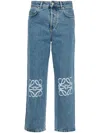 LOEWE LOEWE ANAGRAM CROPPED DENIM JEANS