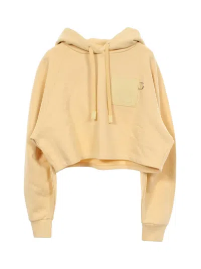 Pre-owned Loewe Anagram Cropped Hoodie In Yellow