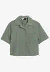 Loewe Short-sleeved Shirt In Sage Color In Gray