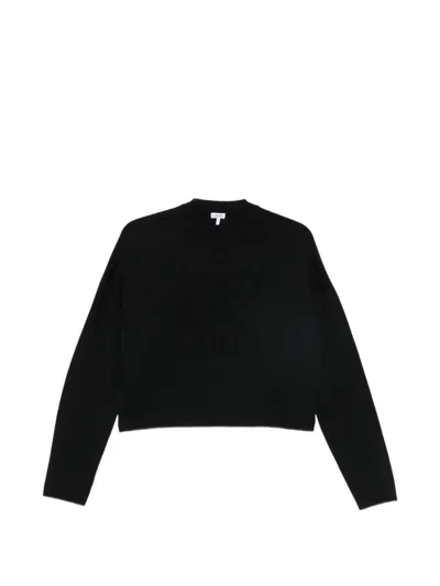 Loewe Anagram Cropped Sweater In Black