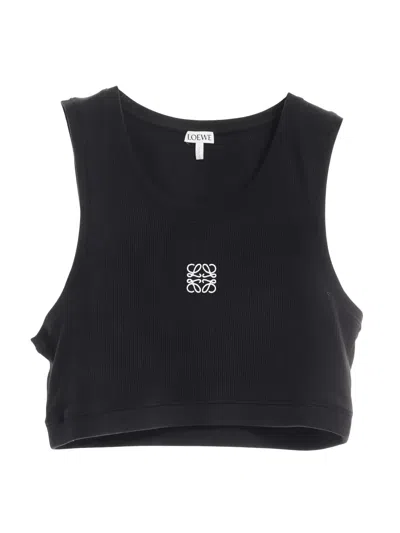 Pre-owned Loewe Anagram Cropped Top In Black