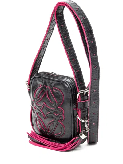 Pre-owned Loewe Anagram Cross Body Bag In Black