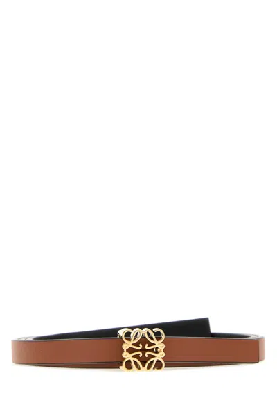 Loewe Anagram Cube Rev 1cm Belt In Brown