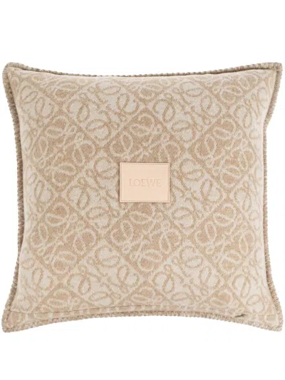 Loewe Anagram Cushion (50cm X 50cm) In Neutrals