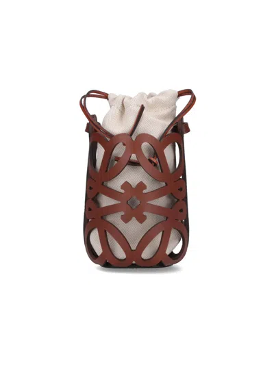 Loewe "anagram" Cut-out Pouch In Brown