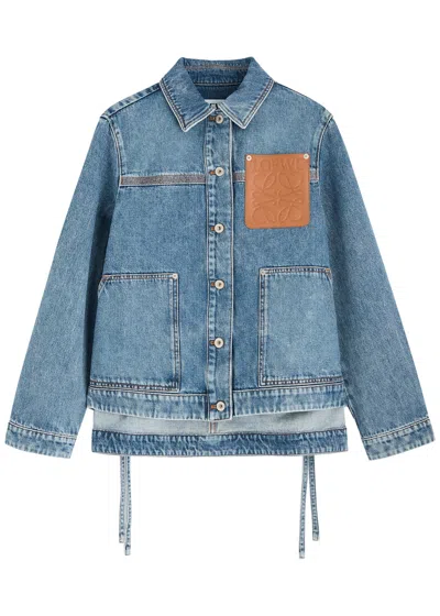 Loewe Anagram-debossed Denim Jacket In Blue