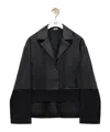 Loewe Anagram-debossed Leather Blazer In Black