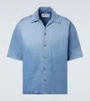 Loewe Men Anagram Denim Shortsleeves Shirt In Blue