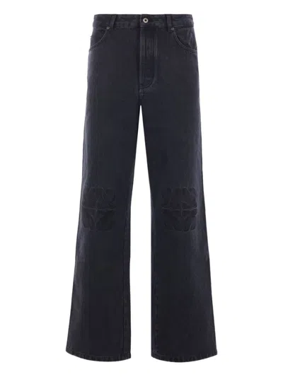 Loewe Anagram Denim Cotton Jeans In Black