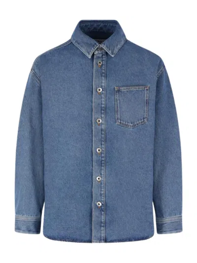 Loewe Anagram Denim Cotton Shirt In Blue