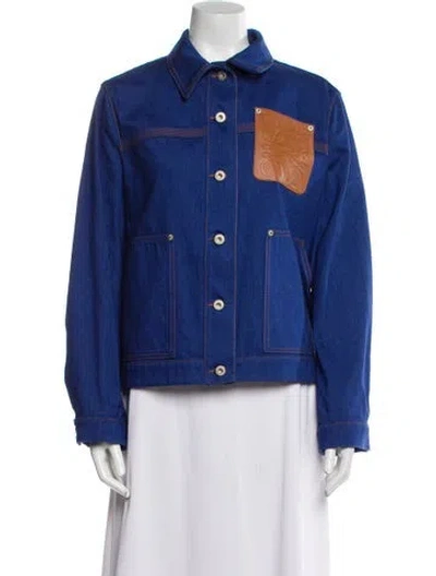 Pre-owned Loewe Anagram Denim Denim Jacket In Blue