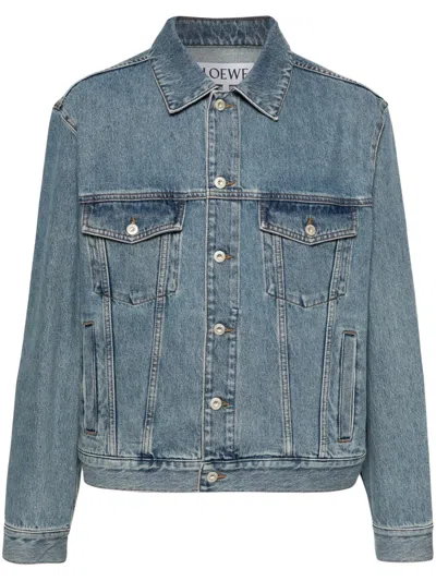 Loewe Anagram Denim Jacket In Blue
