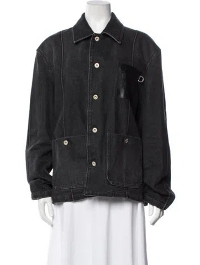 Pre-owned Loewe Anagram Denim Jacket In Black