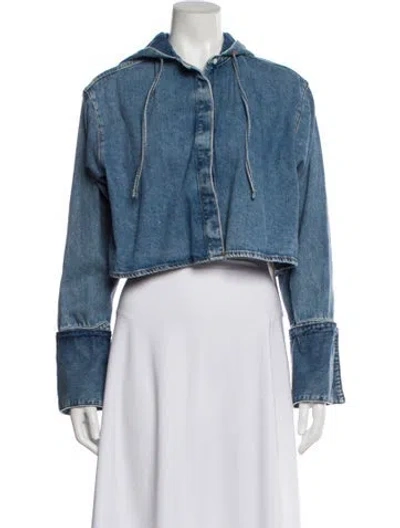 Pre-owned Loewe Anagram Denim Jacket In Blue