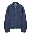 Loewe Logo-patch Drawstring Denim Jacket In Blue