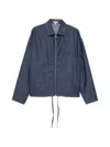 Loewe Logo-patch Drawstring Denim Jacket In Blue