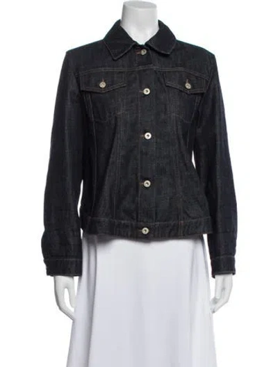 Pre-owned Loewe Anagram Denim Jacket In Blue