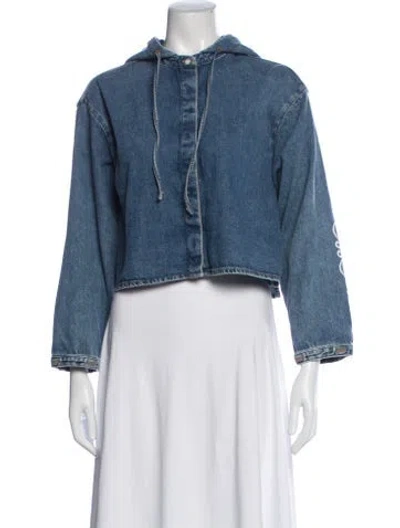 Pre-owned Loewe Anagram Denim Jacket In Blue
