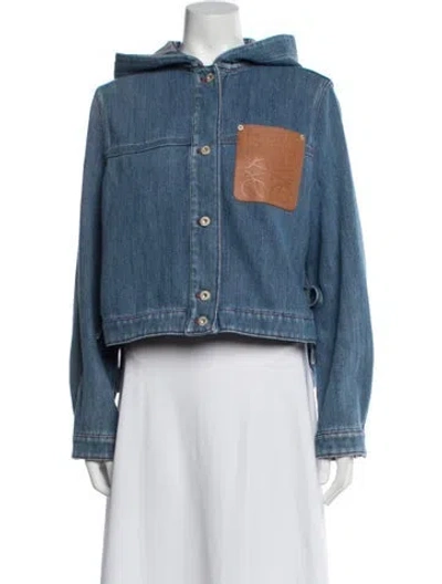 Pre-owned Loewe Anagram Denim Jacket In Blue