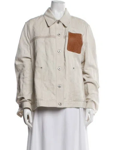 Pre-owned Loewe Anagram Denim Jacket In Gray