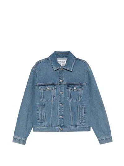 Loewe Anagram Denim Jacket In Sky Blue