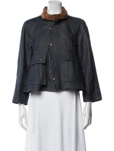 Pre-owned Loewe Anagram Denim Jacket W/ Tags In Blue