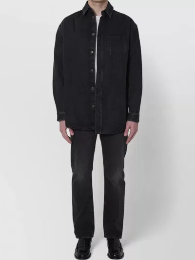 Loewe Anagram Denim Overshirt Comfort Fit Shirt In Blue