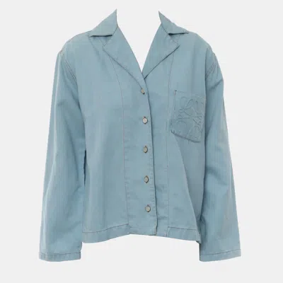 Pre-owned Loewe Anagram Denim Shirt In Blue