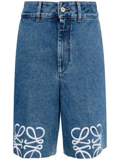 Loewe Anagram Denim Shorts