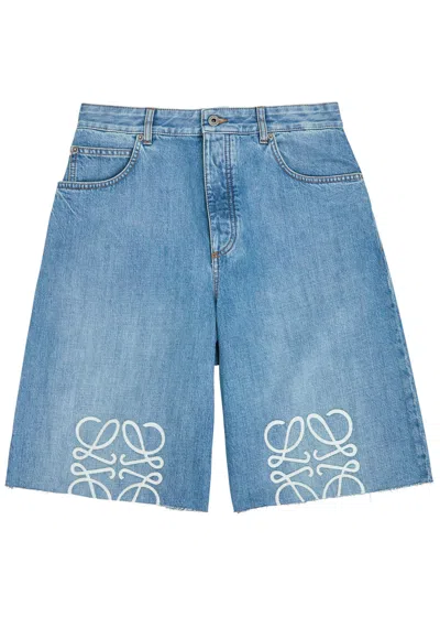 LOEWE LOEWE ANAGRAM DENIM SHORTS