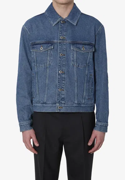 Loewe Anagram Denim Trucker Jacket In Blue