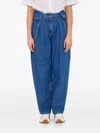 Loewe Womens Light Blue Side-flap Balloon-leg High-rise Jeans In Gray