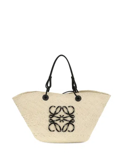 Loewe Anagram-detail Shoulder Bag In Neutral