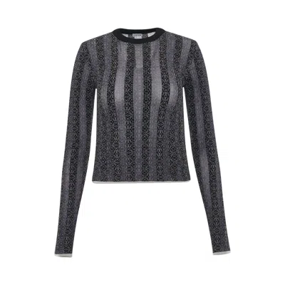 Loewe Anagram Devore Viscose Sweater In Blue