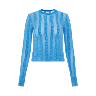 Loewe Anagram Devore Viscose Sweater In Blue