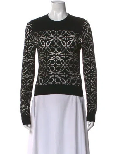 Pre-owned Loewe Anagram Devore Wool Sweater In Black