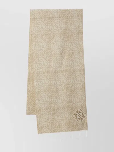 Loewe Anagram Double-sided Fringed Scarf
