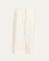 Loewe Anagram Drawstring Wide Leg Cropped Denim Trousers