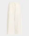Loewe Anagram Drawstring Wide Leg Cropped Denim Trousers