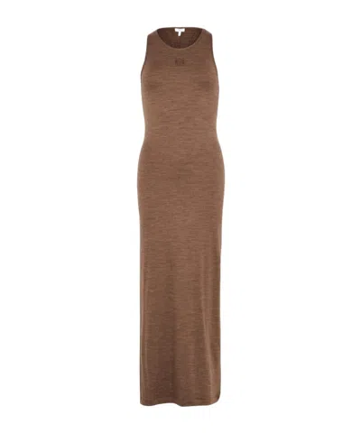 Loewe Anagram Cotton Vest Dress In Brown