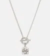 Loewe Anagram Embellished Sterling Silver Necklace In Silver
