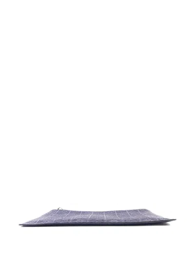 Pre-owned Loewe Anagram Embossed Clutch Bag In Blue