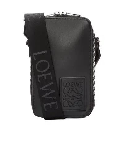 Loewe Anagram-embossed Crossbody Strap In Black
