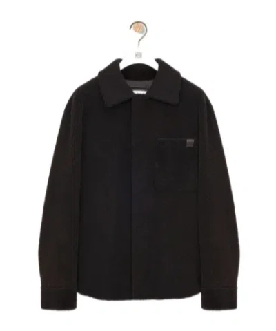 Loewe Anagram Embossed Overshirt In Brown