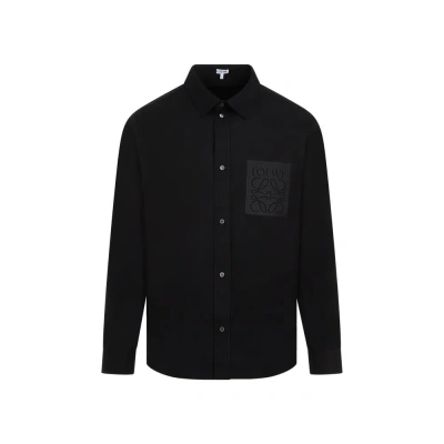 Loewe Anagram Embroidered Button In Black